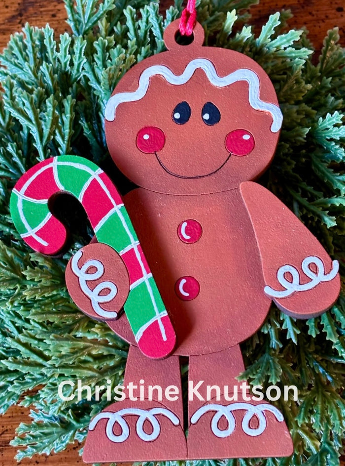 Kids Gingerbread Boy and Candy Cane Ornament DIY Kit