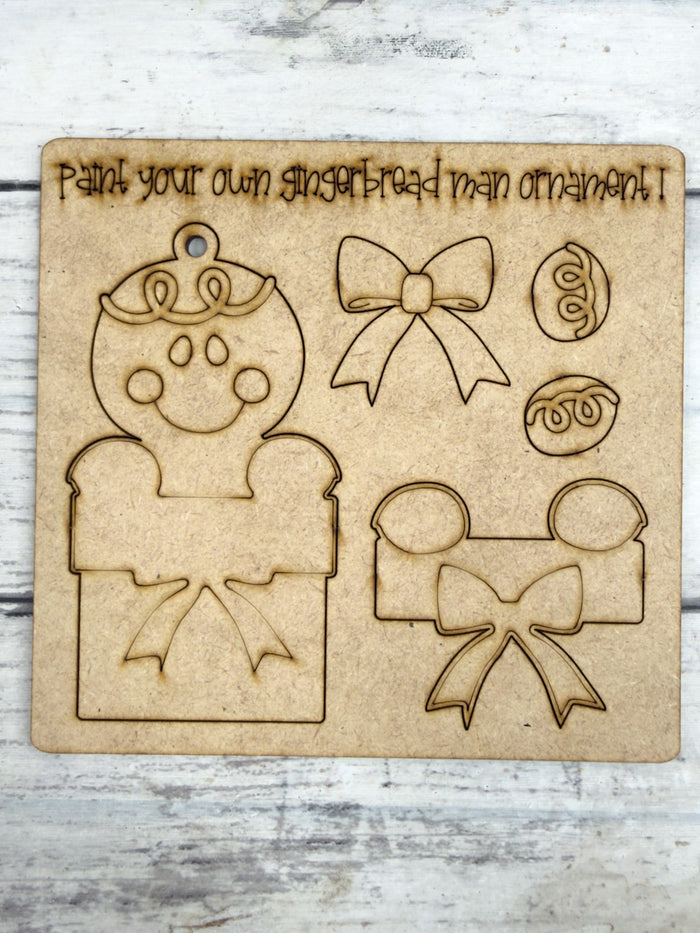 Kids Gingerbread Girl and Present Ornament DIY Kit