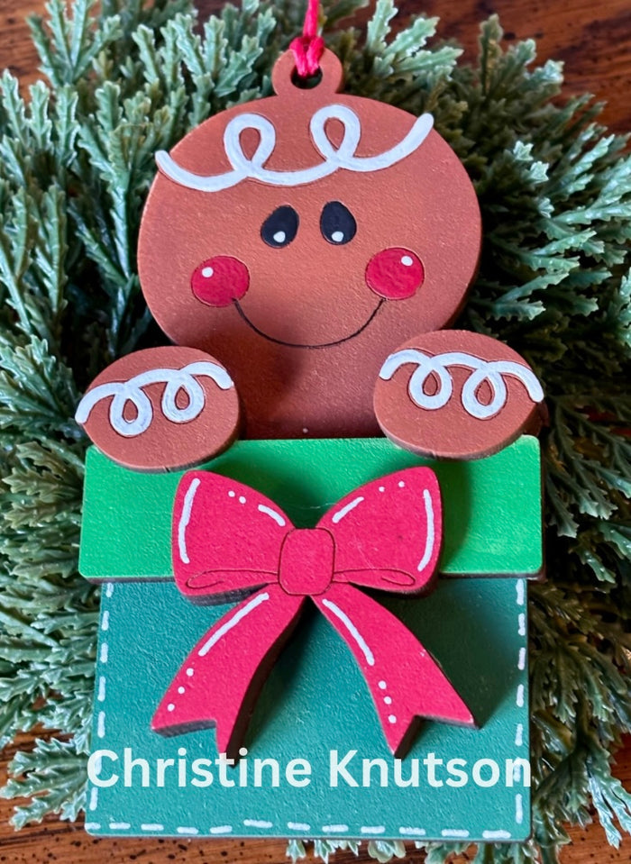 Kids Gingerbread Girl and Present Ornament DIY Kit