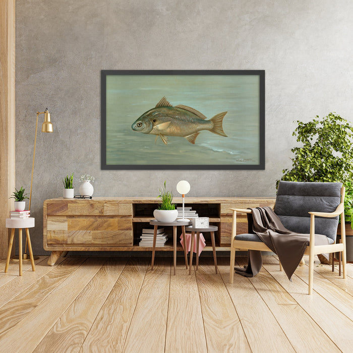 A framed image of