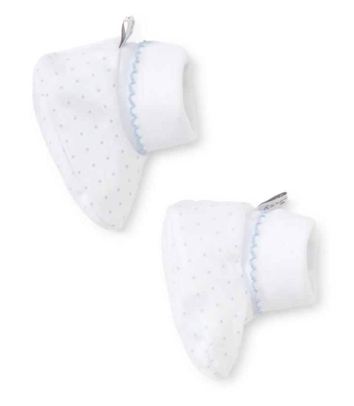 Kissy Kissy - Booties - White w/ Blue Dots