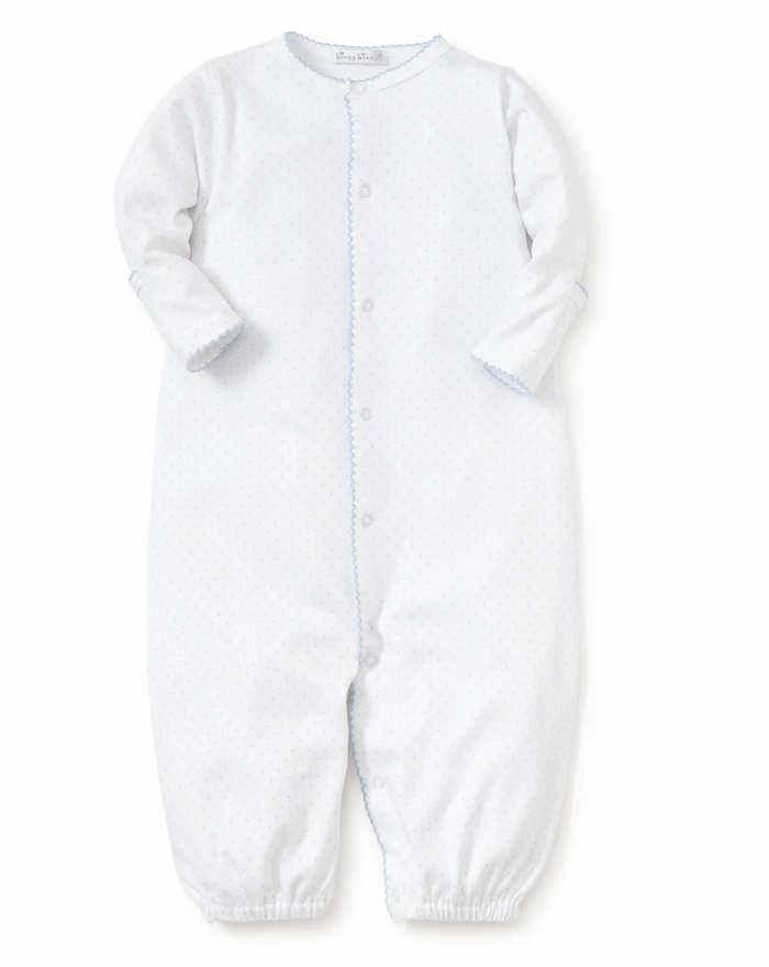 Kissy Kissy - Converter Gown - White with Blue Dots