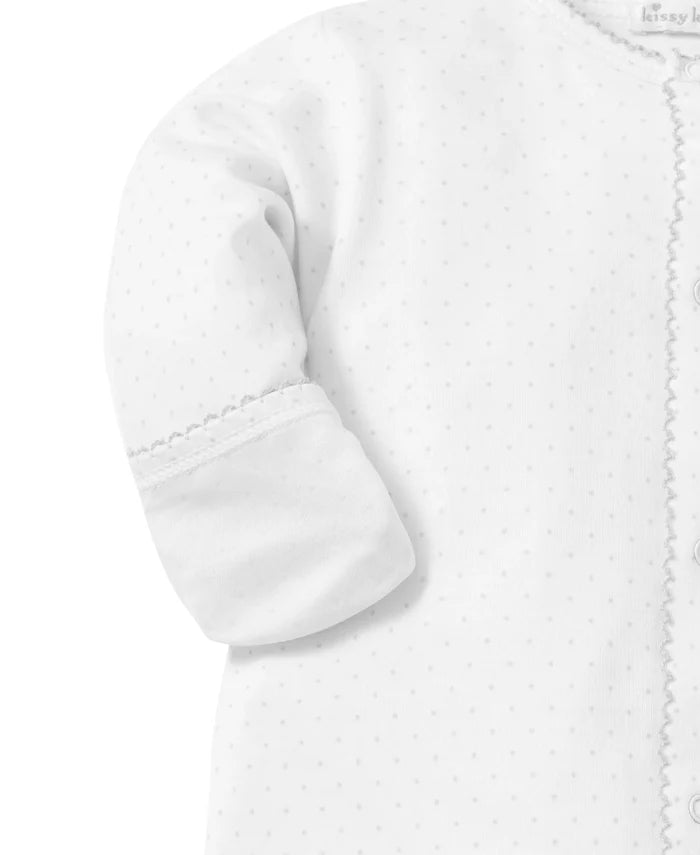 Kissy Kissy - Converter Gown - White with Silver Dots