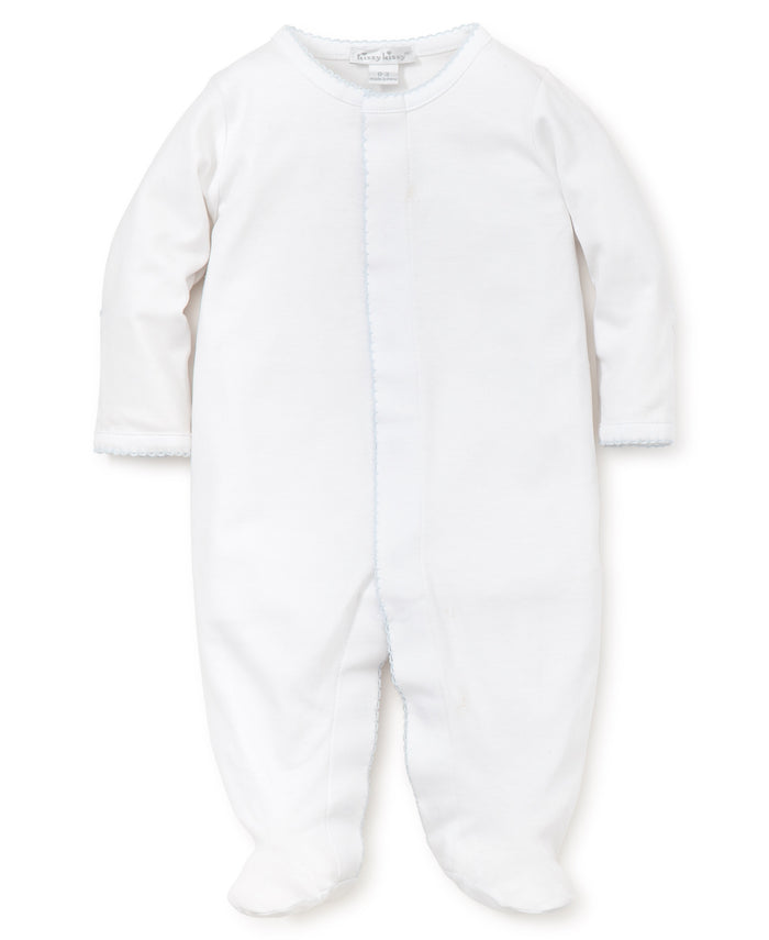 Kissy Kissy - Footie - White with Blue Trim