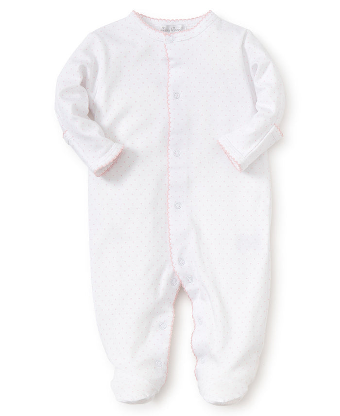 Kissy Kissy - Footie - White with Pink Dots