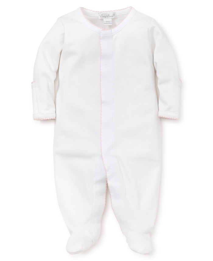 Kissy Kissy - Footie - White with Pink Trim