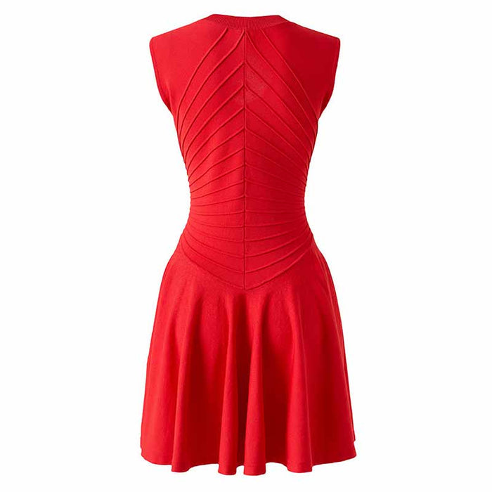 Knitted Mini Dress with V-Neck & A-Line Silhouette – Soft, Stretchy & Stylish