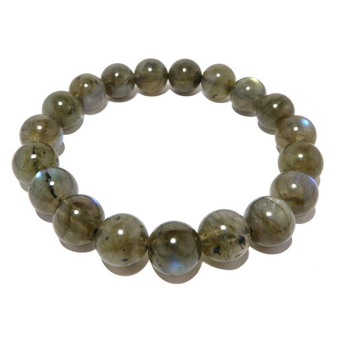 round labradorite beaded stretch bracelet