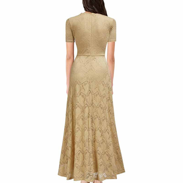 Lace Vintage Formal Bridesmaid Wedding Long Dress Prom Dress Homecoming Dress