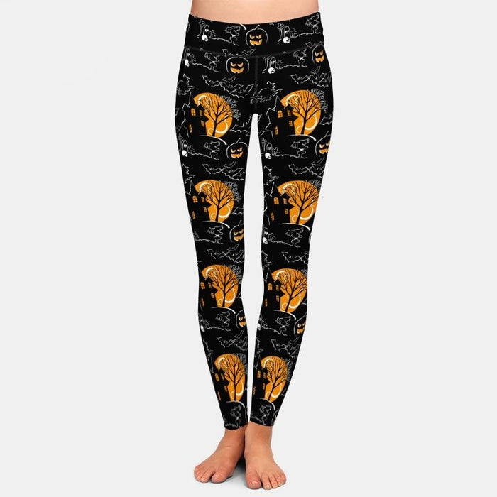 Ladies Fantastic Range Of Halloween Printed Leggings