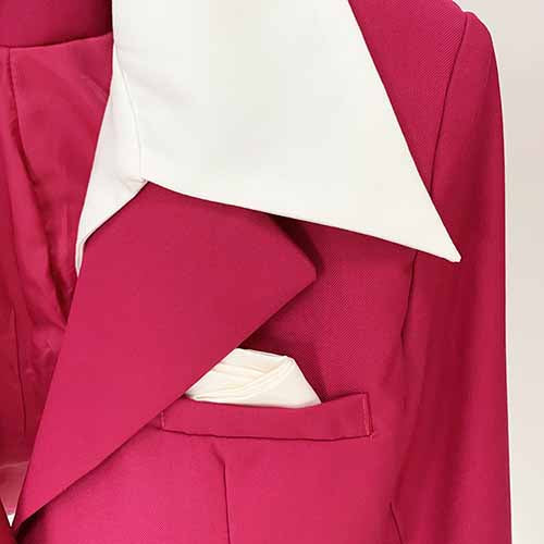 Ladies Rose Short Blazer + Rose Skirt 2 Pieces Set Mini Skirt Suits