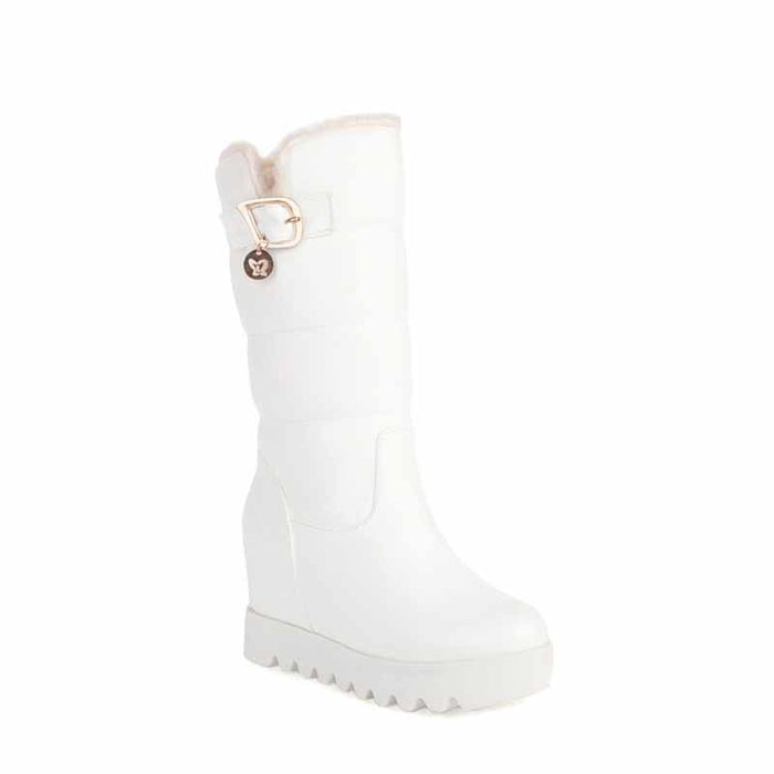 Ladies round toe high tube cotton boots winter bootie