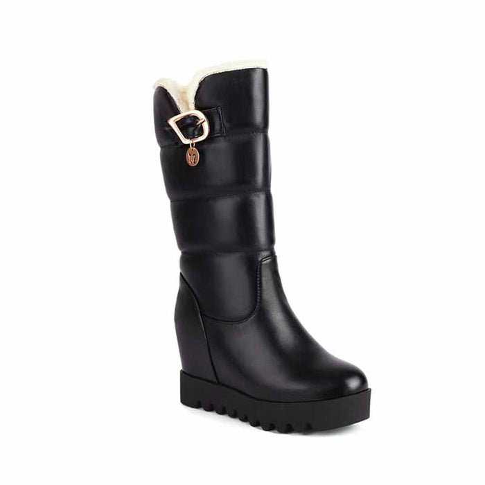 Ladies round toe high tube cotton boots winter bootie