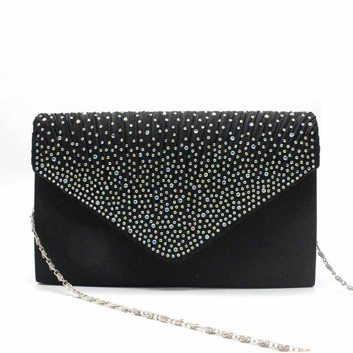 Ladies Satin Evening Clutch Purse Bag Crossbody Handbags Party Prom Wedding Envelope
