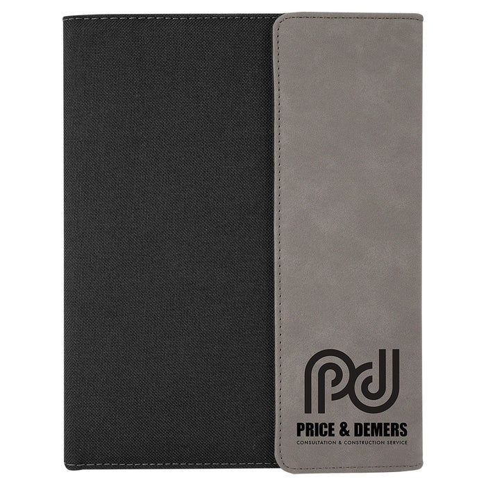 Laser Engraved Logo Portfolio - Faux Leather/Canvas - Premium Executive Items from Pat's Monograms - Just $29.95! Shop now at Pat's Monograms