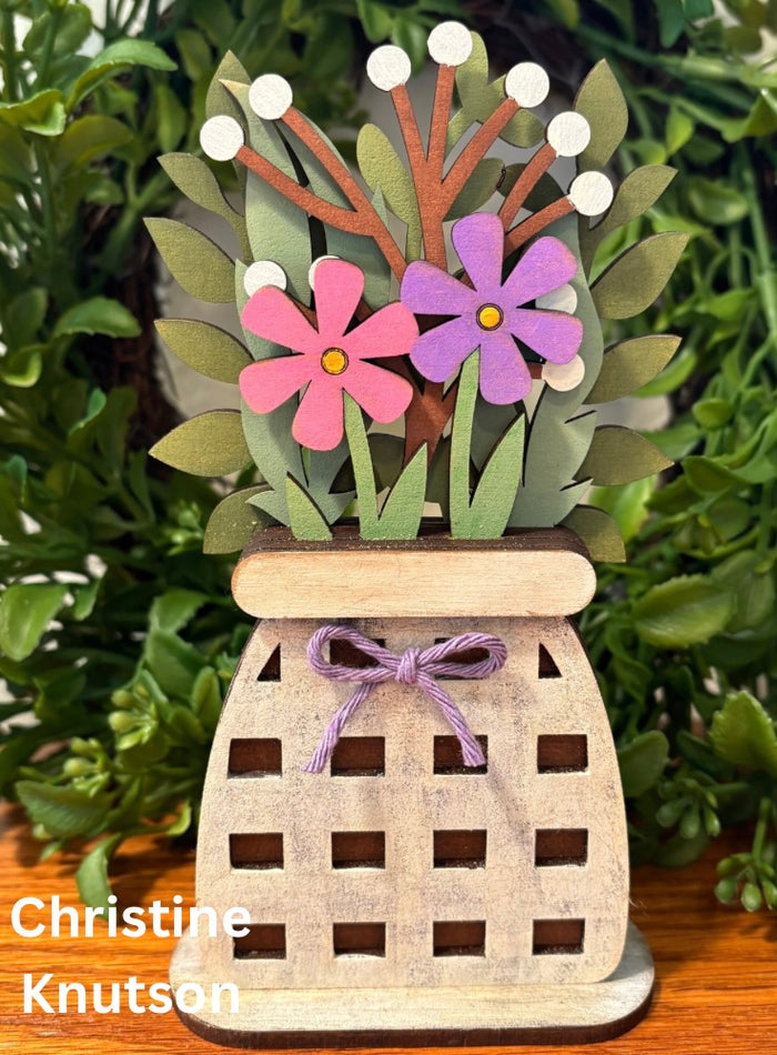 Layered Lattice Vase Flowers DIY Kit
