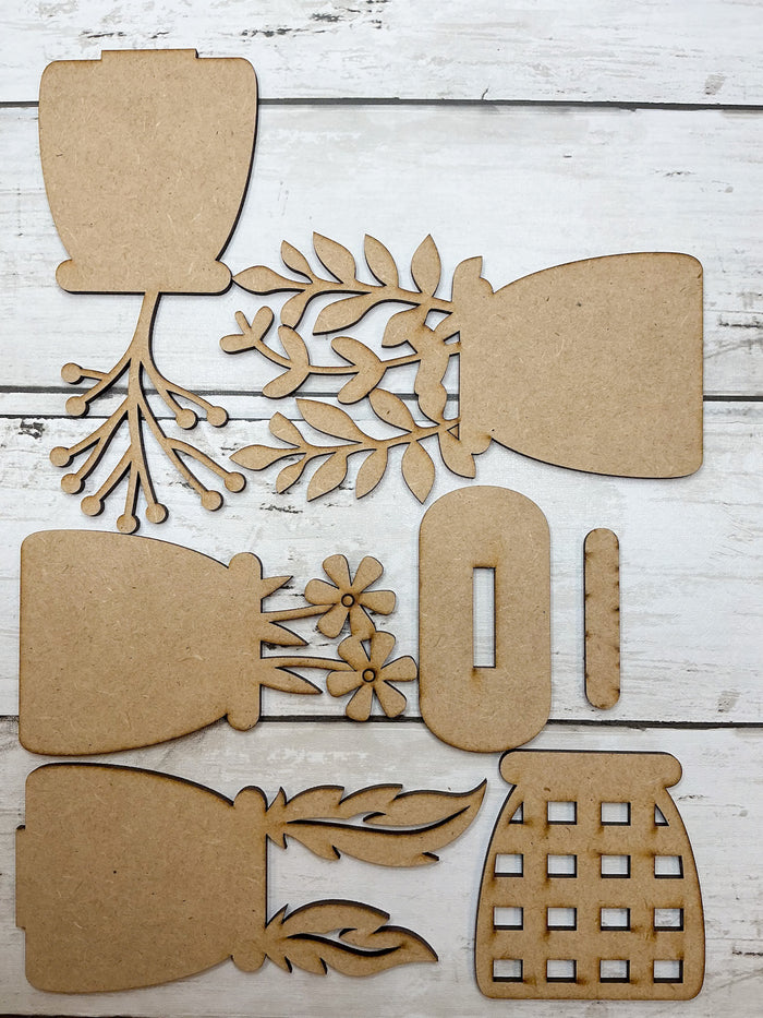 Layered Lattice Vase Flowers DIY Kit