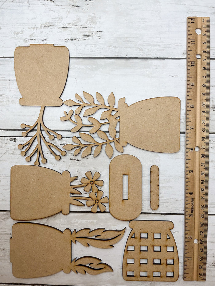 Layered Lattice Vase Flowers DIY Kit