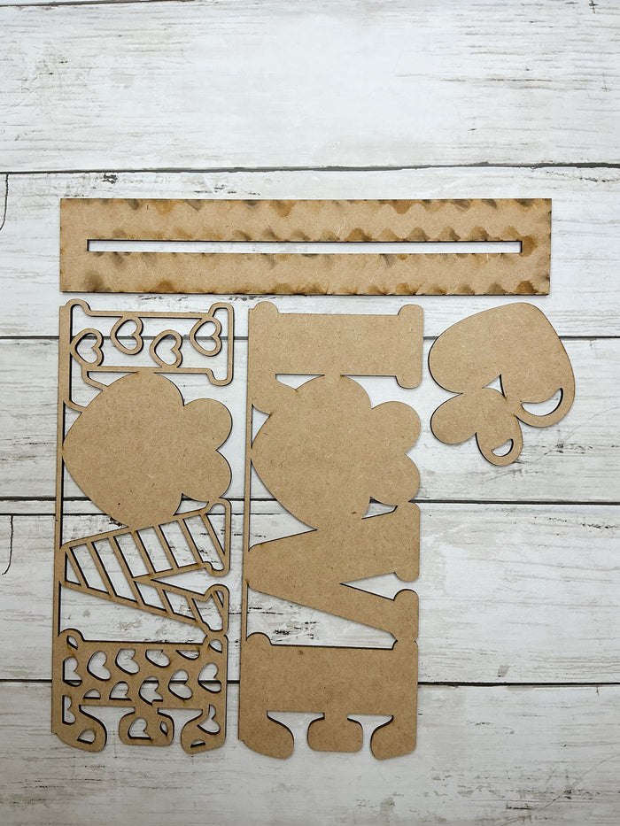 Layered Love Shelf Sitter Sign DIY Kit