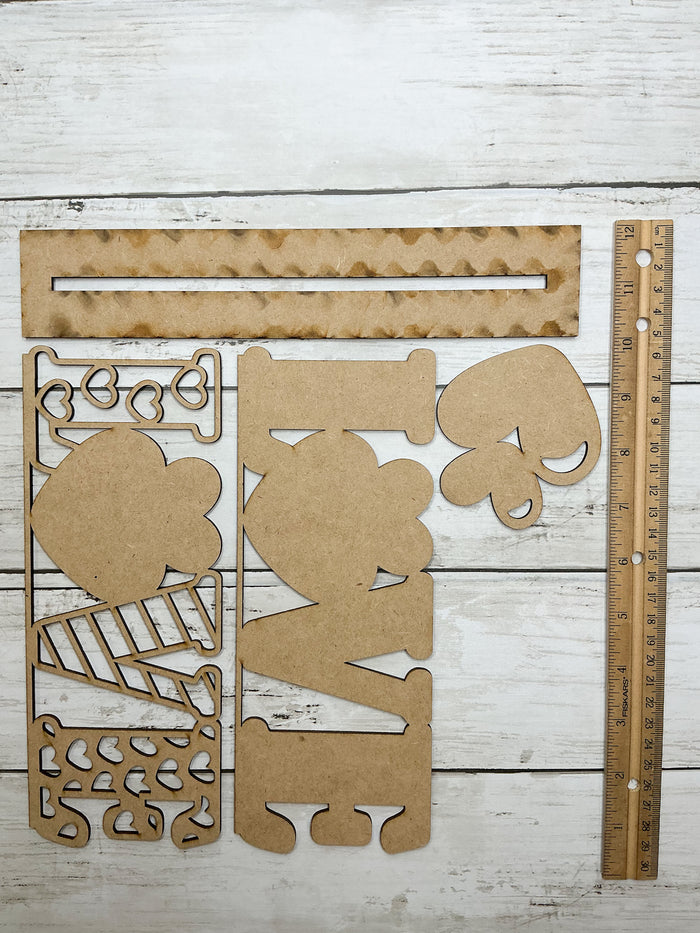 Layered Love Shelf Sitter Sign DIY Kit