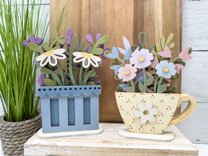 Layered Tea Cup Flowers DIY Kit
