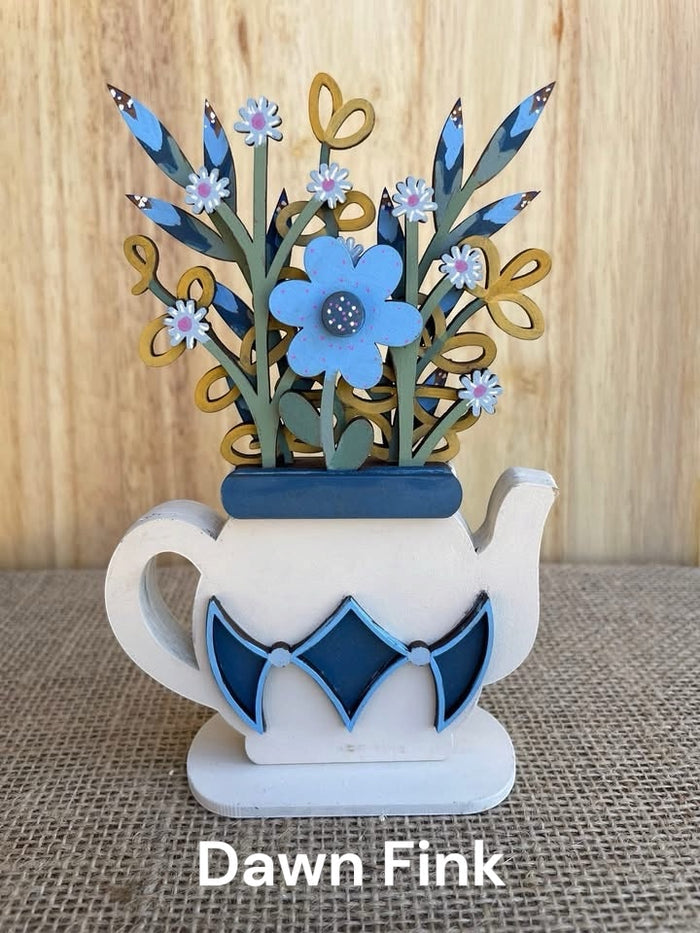 Layered Tea Pot Flowers DIY Kit