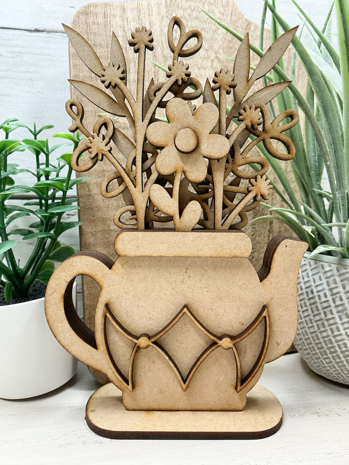 Layered Tea Pot Flowers DIY Kit