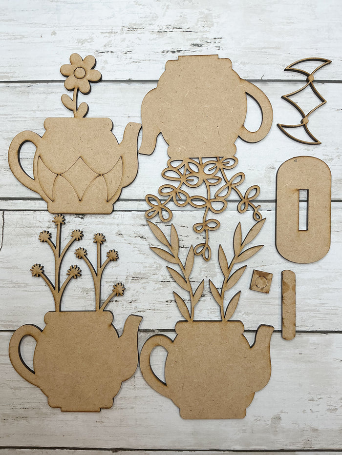 Layered Tea Pot Flowers DIY Kit