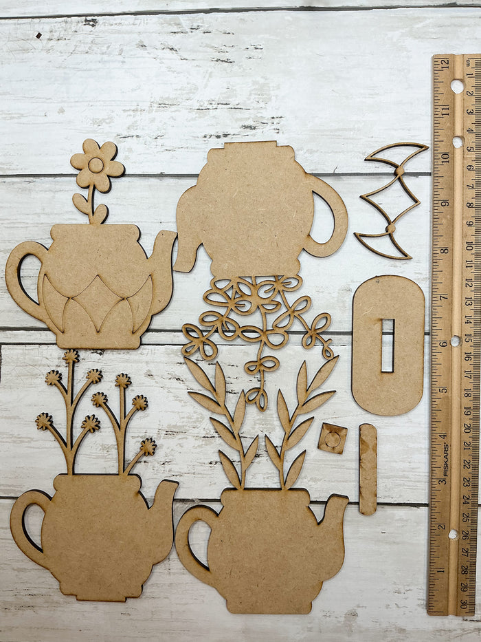 Layered Tea Pot Flowers DIY Kit