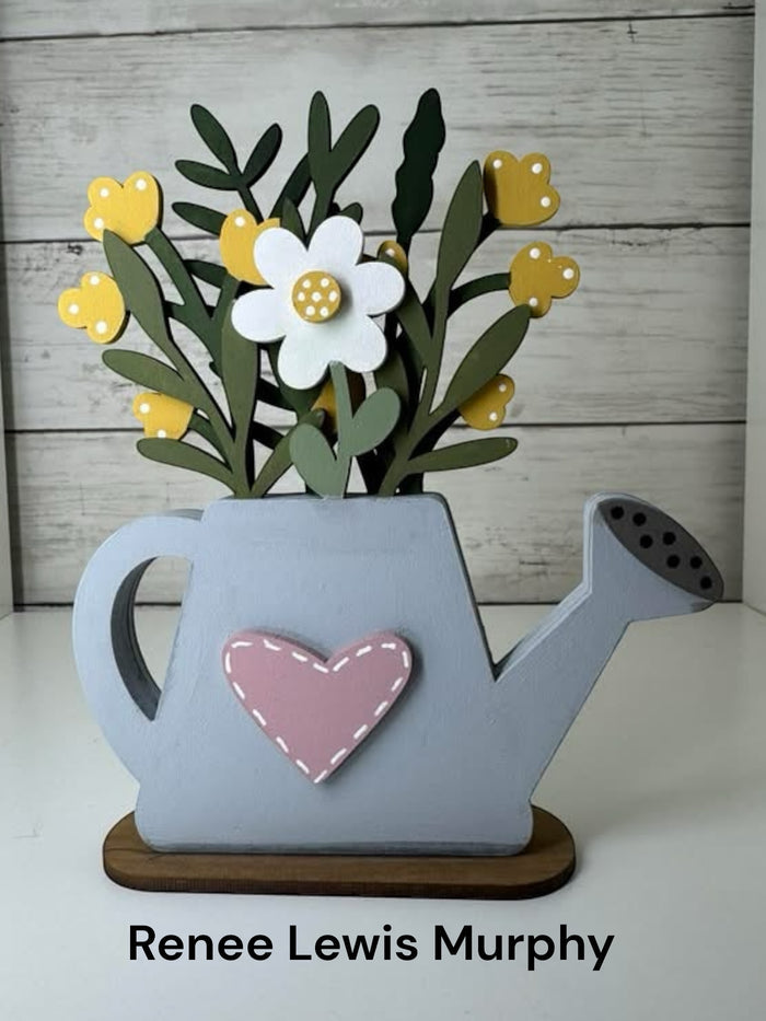 Layered Watering Can Heart Flowers DIY Kit