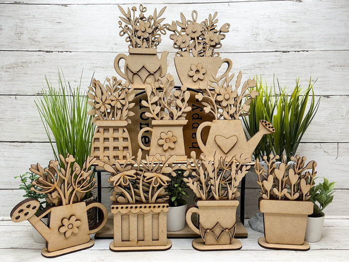 Layered Watering Can Heart Flowers DIY Kit