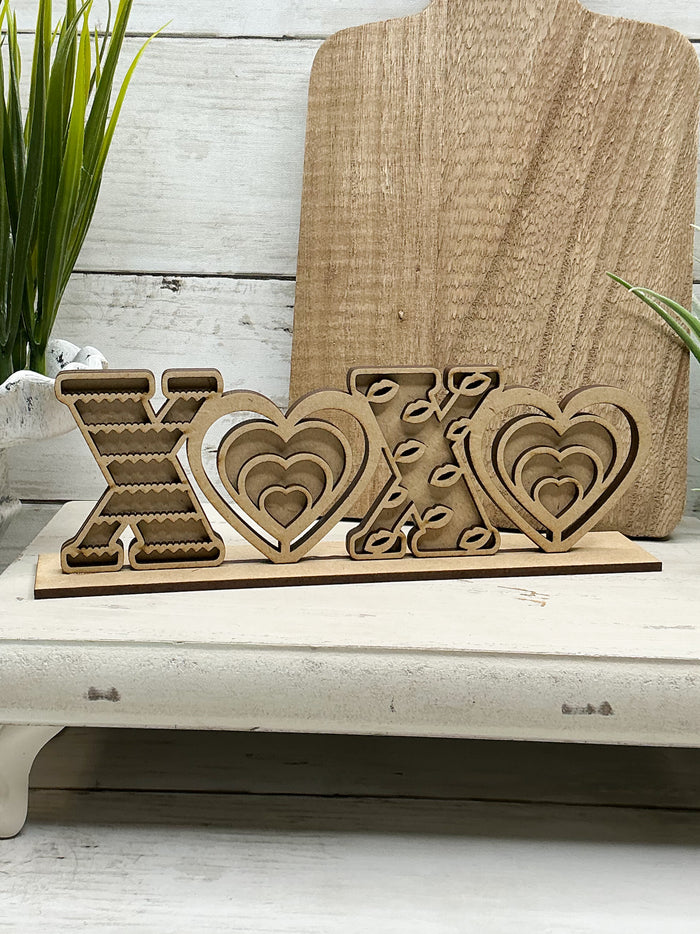 Layered XOXO Shelf Sitter Sign DIY Kit