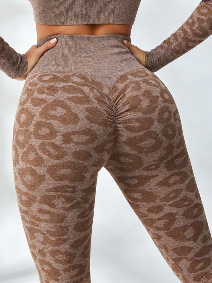 Leopard Print Scrunch Bum Seamless Leggings
