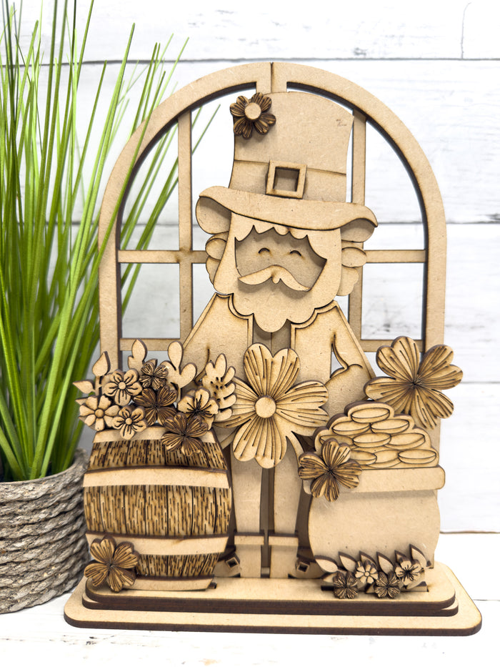 Leprechaun and Gold Trio Insert for Interchangeable Window Base DIY Kit