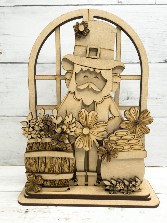 Leprechaun and Gold Trio Insert for Interchangeable Window Base DIY Kit
