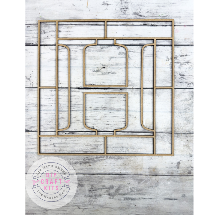 Letter H Square Monogram Laser Cut Outline Frame Blank