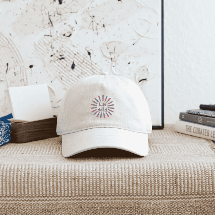Life is DeadRed & Blue TieDye Sunburst Dad Hat - Smokin Resin Company