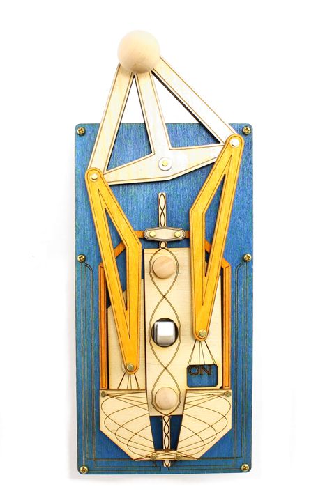 Steampunk light rig switch plate in royal blue — working gear switch cover, made in USA