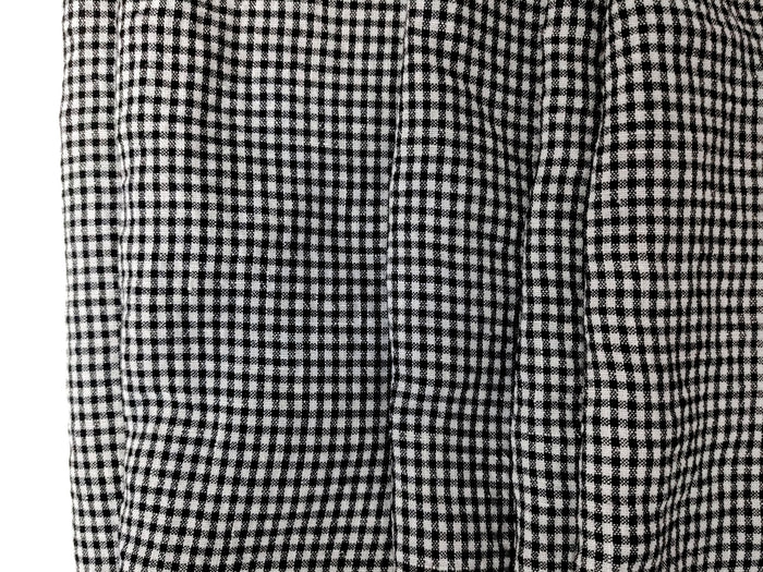 Light Weight Linen Tencel Fabric with Subtle Seersucker Gingham Check in Classic White & Black 6345 - The Linen Lab - Black & White