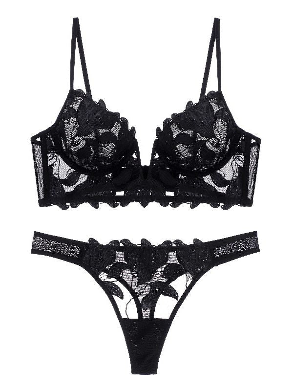 Lily Embroidered Mesh Panties