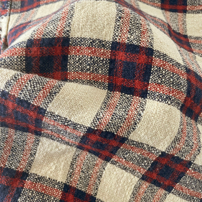 Linen 100% Fabric Heavy Weight Plaid 7242 - The Linen Lab - Beige