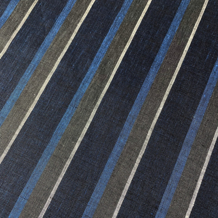 Linen Big Stripe Fabric 6758 - The Linen Lab - 6758 NAVY