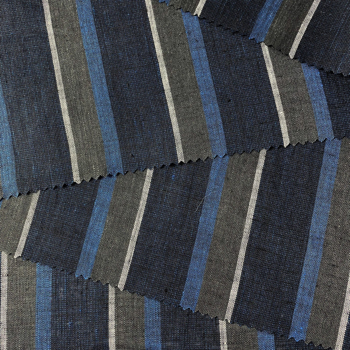 Linen Big Stripe Fabric 6758 - The Linen Lab - 6758 NAVY