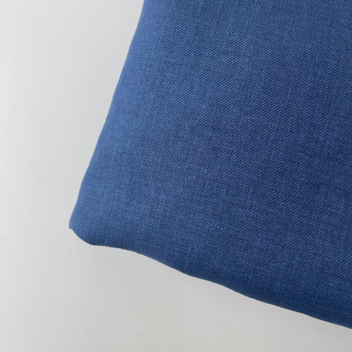Linen Blue Twill Fabric 3943 - The Linen Lab - Blue