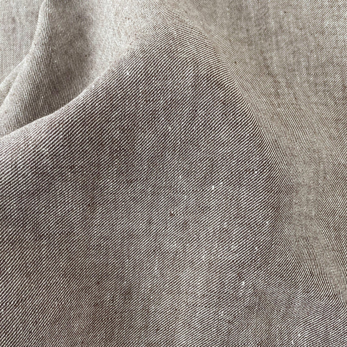 Linen Brown Twill Fabric 4796 - The Linen Lab - Brown