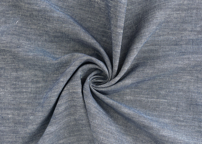 Linen Cotton Fabric – Navy Denim Style Chambray Twill, Medium to Heavy Weight 1567