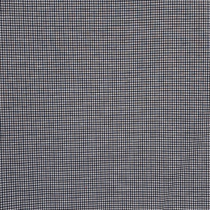 Linen Cotton Gingham Check Fabric (6829) - The Linen Lab - Blue-brown-white