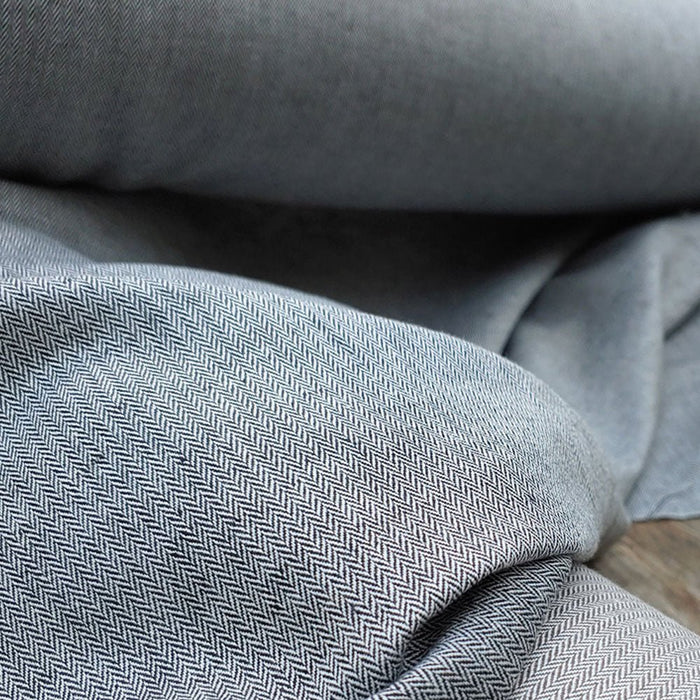 Linen Cotton HBT Chambray Fabric (2750 2417) - The Linen Lab - Grey