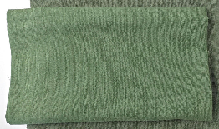 Linen Cotton HBT Herringbone Twill Solid Fabric Medium Weight 6678 6707 6820 7095 7659 7660 7661 - The Linen Lab - Green