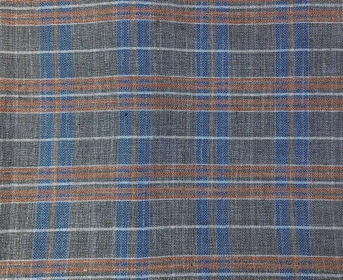 Linen Cotton Polyester Dobby Plaid Fabric 7103 - The Linen Lab - Brown
